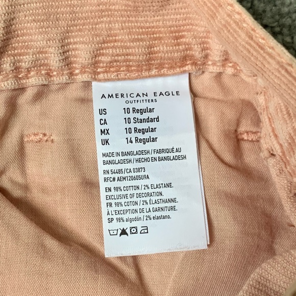 American Eagle Pink Corduroys Mom Jeans 10 - Picture 7 of 7